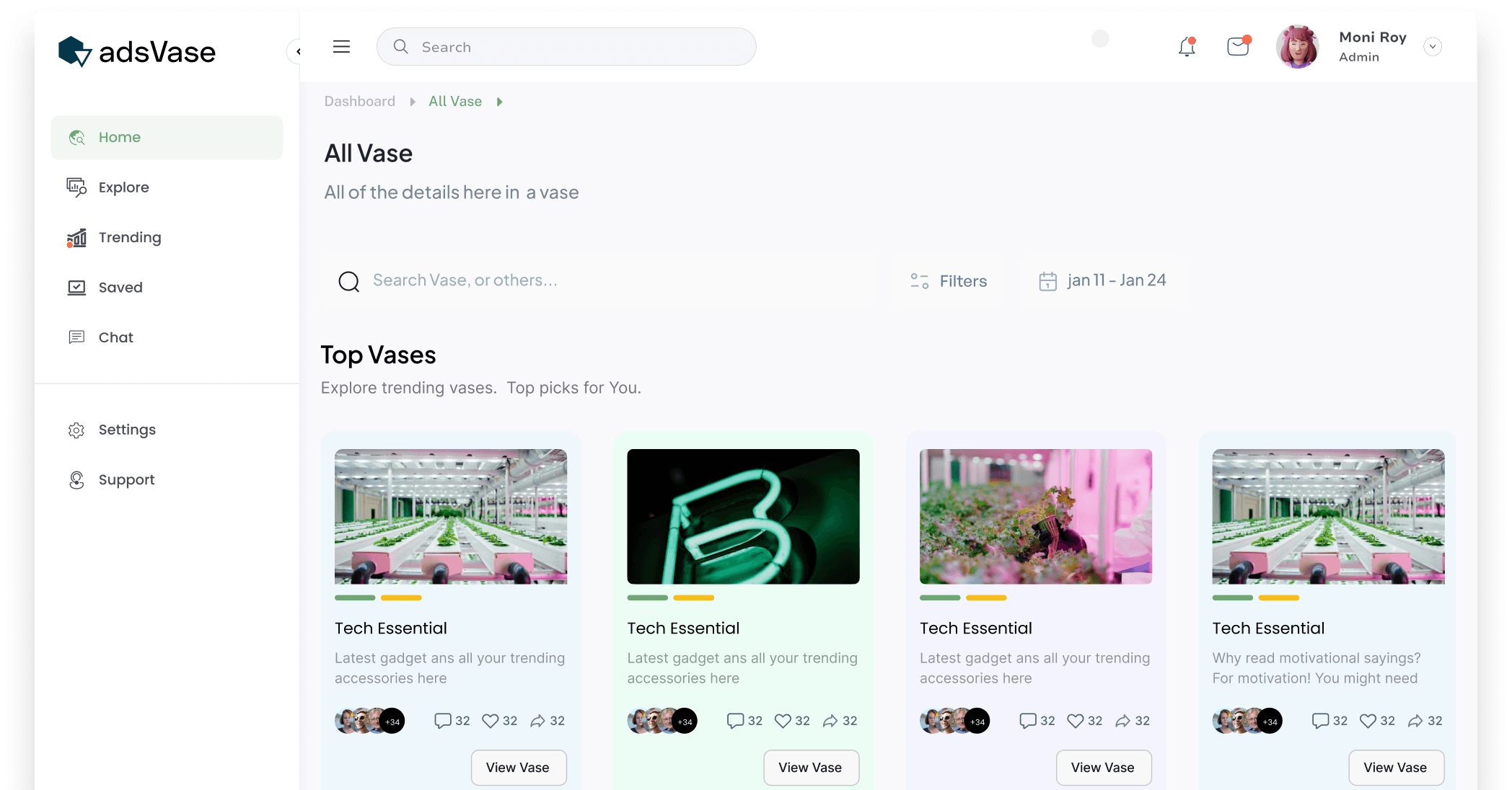 Vases organises your Ads.